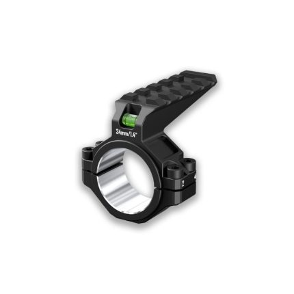 DISCOVERYOPT Anello di montaggio singolo con livella, bolla integrata e slitta Picatinny superiore - Compatibile con tubi da 30 mm/34 mm