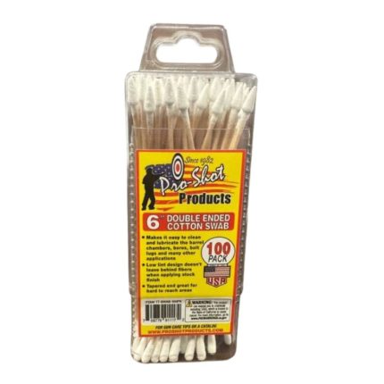 PRO SHOT Double Ended Cotton Swabs - Precision Tapered Tip and Regular Tip 100 ct.